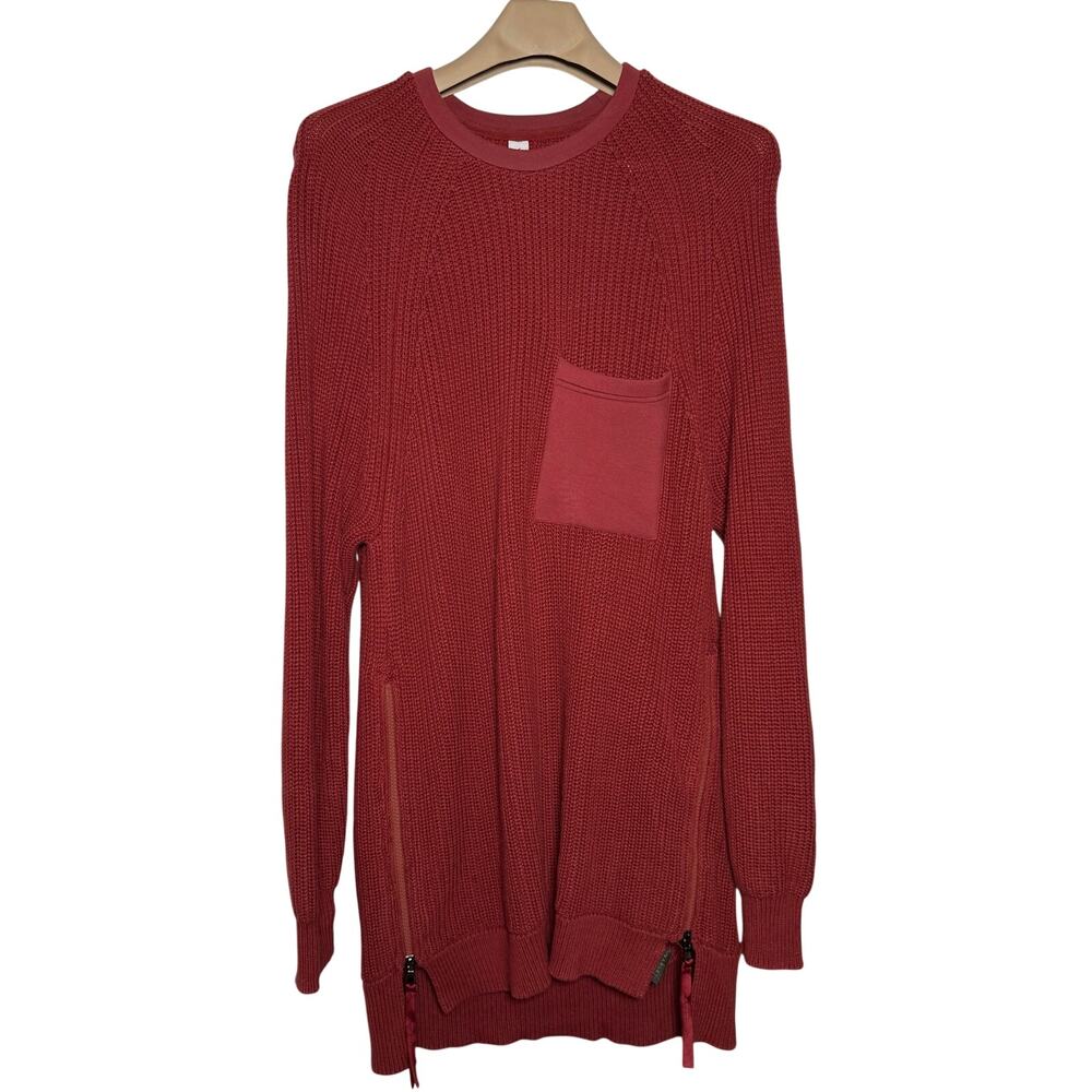 Varley Matteson Pullover Top Sweater 100% Cotton Burgundy Size MEDIUM Crew Neck